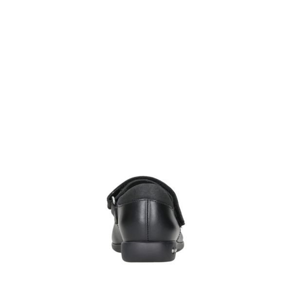 Clarks Girls Prime Skip School Shoes Black | CA-726951